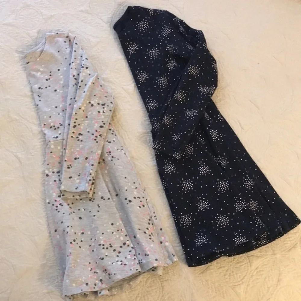 H&M Long Sleeve Dress Set Size 4/6 Black & Grey Polka Dots